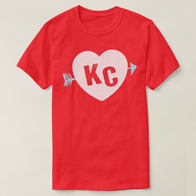 KC Heart  Arrow KC (Kansas City) 2Letter KC Heart  T-Shirt (Design Front)