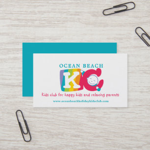 KC kids club rainbow happy kid business card