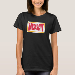Kc Red Kansas City RedYellow Retro Fun Stripes Kan T-Shirt