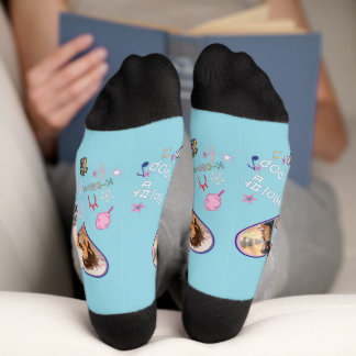 Kdrama Kpop bias idol korean text 4 photos custom Socks