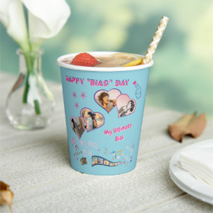 Kdrama Kpop bias idol korean typo 4 photos custom Paper Cups