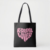 Kdrama Lover Pink Heart Typography Simple Black