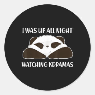 Kdramas Love Panda Korean K-Drama K-Pop Classic Round Sticker