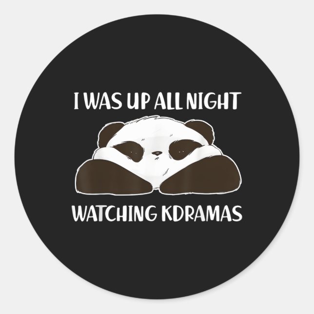 Kdramas Love Panda Korean K-Drama K-Pop Classic Round Sticker (Front)