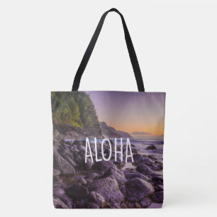 Ke’e Beach at Sunrise, Kauai, Hawaiian Beach Bag