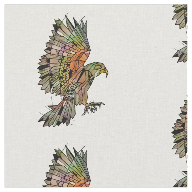 Kea Geometric Parrot Fabric (Close Up)