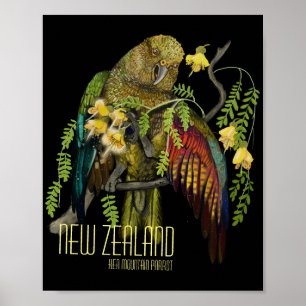 Kea New Zealand Mountain Parrot Poster
