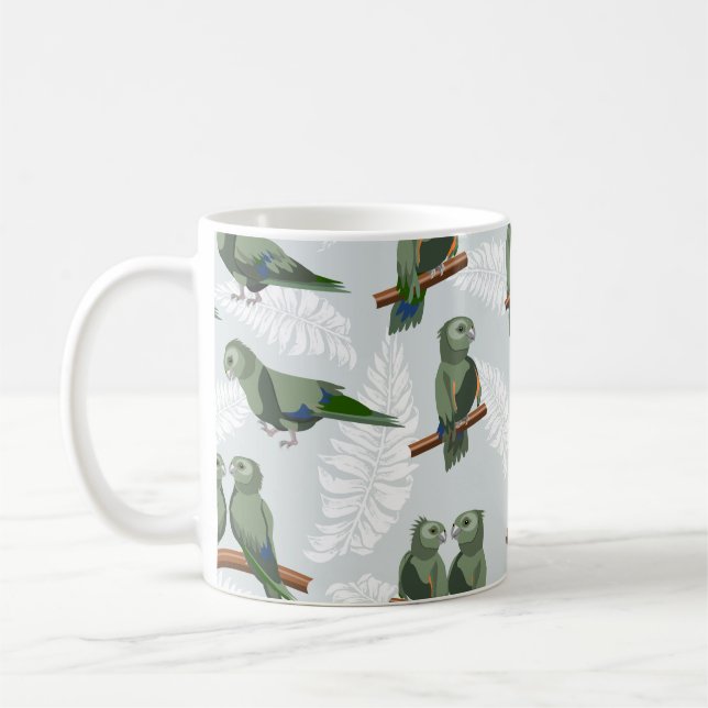Kea New Zealand Native parrot pattern Coffee Mug (Left)