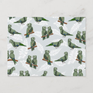 Kea New Zealand Native parrot pattern Postcard
