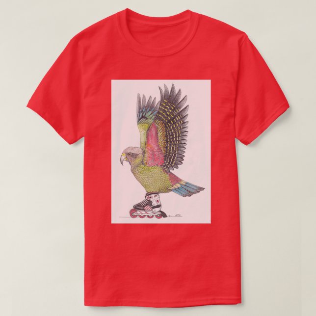 Kea Parrot on Inline skates T-Shirt (Design Front)