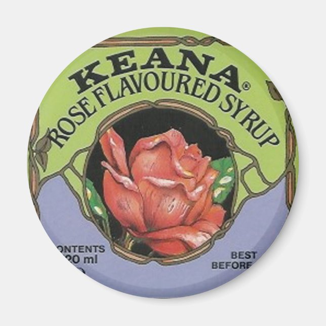 keana rose flavoued syrup label magnet (Front)