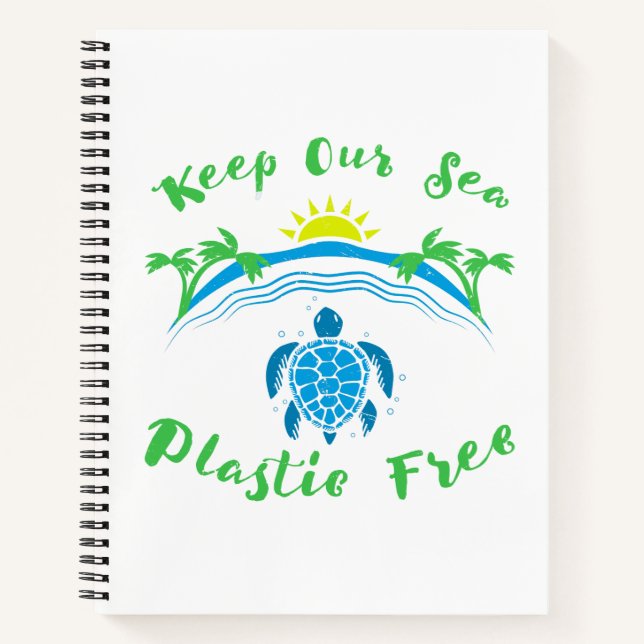Keap Our Sea Plastic Free Climate Change Ocean Notebook (Front)