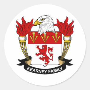 Kearney Family Crest Classic Round Sticker