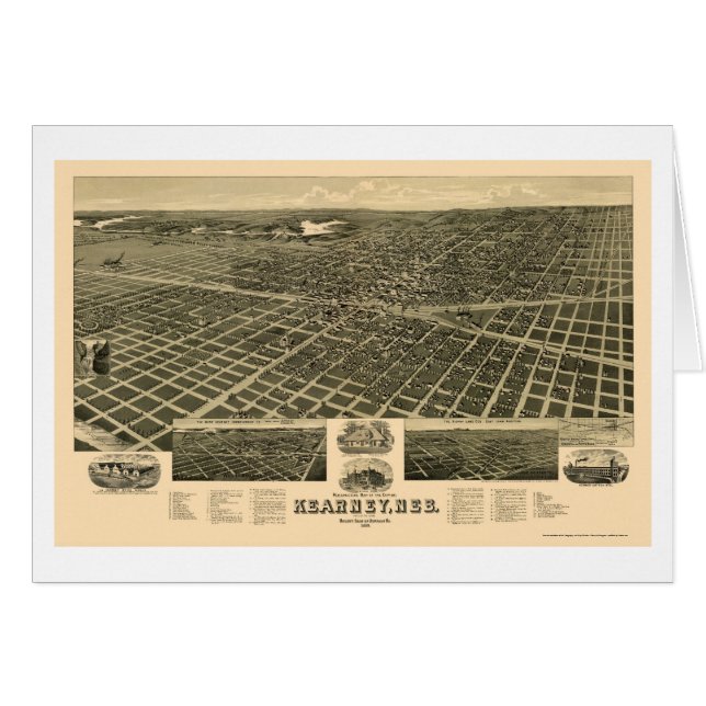 Kearney, NE Panoramic Map - 1889 (Front Horizontal)