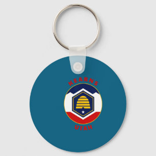 Kearns Utah New Ut Flag Beehive Vacation Souvenir Key Ring
