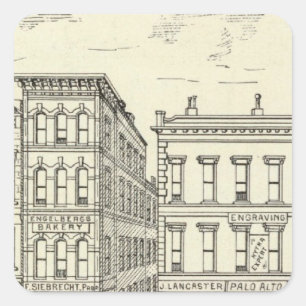 Kearny, Pine and California East Side Square Sticker