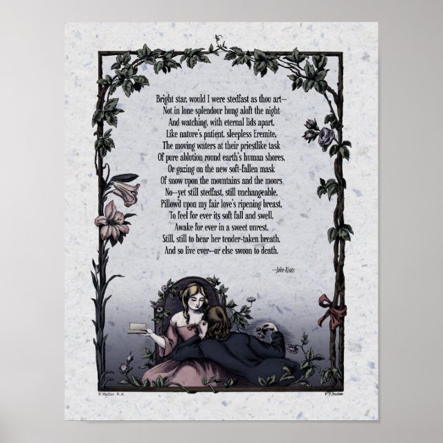 Keats "Bright Star" Victorian Poetry Art 11x14 Poster (Front)