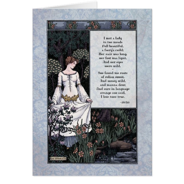 Keats "La Belle Dame" Victorian Art Card (Front)