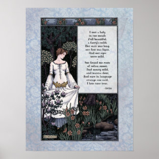 Keats "La Belle Dame" Victorian Art Poetry 18x24 Poster