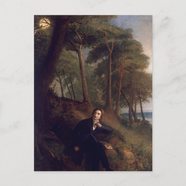 Keats listening to the nightingale postcard (Front)