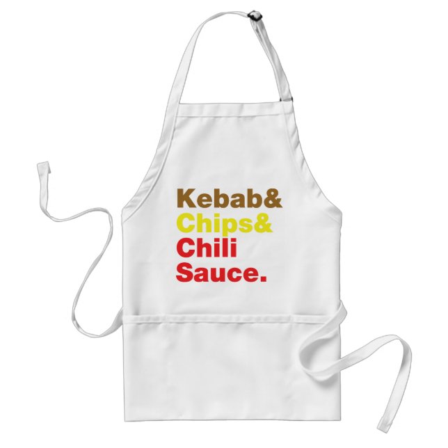 Kebab & Chips & Chili Sauce. Standard Apron (Front)