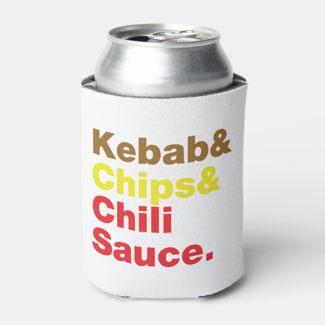 Kebab & Chips & Chilli Sauce. Can Cooler (Can Front)