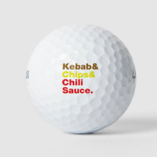 Kebab & Chips & Chilli Sauce. Golf Balls