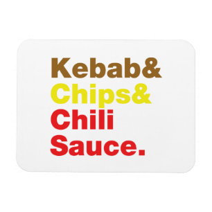 Kebab & Chips & Chilli Sauce. Magnet