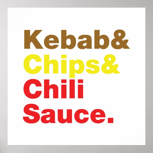 Kebab & Chips & Chilli Sauce. Poster (Front)