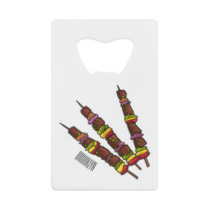 Kebab or kabob cartoon illustration