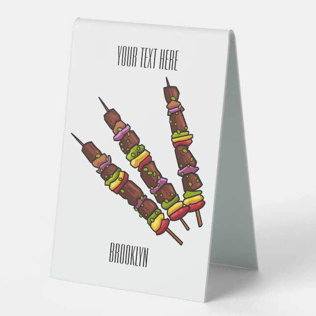 Kebab or kabob cartoon illustration (Front)