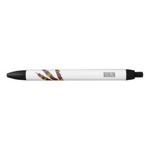 Kebab or kabob cartoon illustration black ink pen