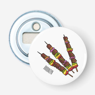 Kebab or kabob cartoon illustration bottle opener