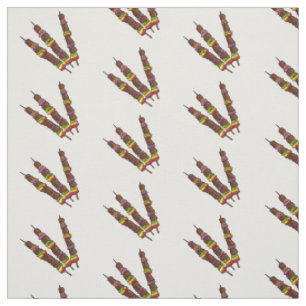 Kebab or kabob cartoon illustration fabric