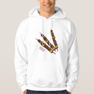 Kebab or kabob cartoon illustration hoodie