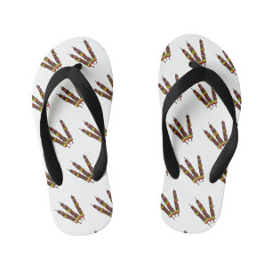 Kebab or kabob cartoon illustration kid's flip flops