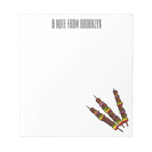 Kebab or kabob cartoon illustration notepad