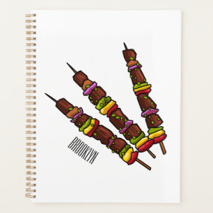 Kebab or kabob cartoon illustration planner