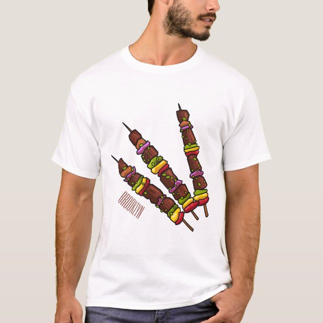 Kebab or kabob cartoon illustration T-Shirt (Front)
