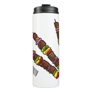Kebab or kabob cartoon illustration thermal tumbler