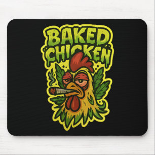 Ked Chicken Rooster Smoking Weed Stone  Mouse Mat
