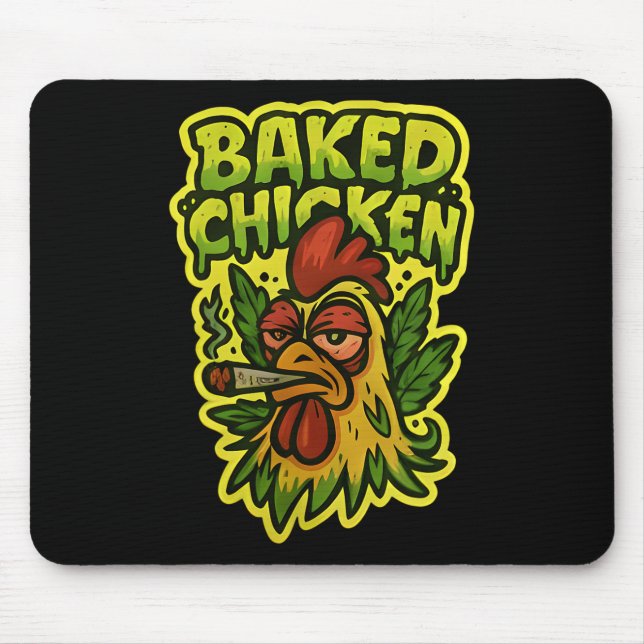 Ked Chicken Rooster Smoking Weed Stone  Mouse Mat (Front)