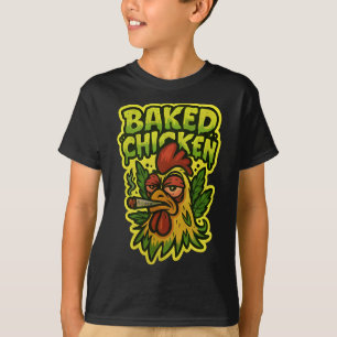 Ked Chicken Rooster Smoking Weed Stone T-Shirt