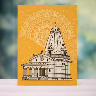 Kedarnath Temple Art – Lord Shiva Sacred Shrine Po Acrylic Sign
