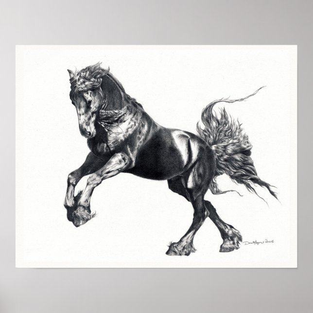 Keegan Jewel Friesian Stallion Poster (Front)