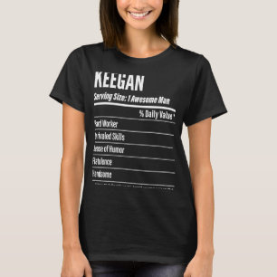 Keegan Nutritional Facts Serving Size Calories T-Shirt