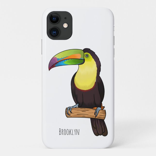 Keel-billed toucan bird cartoon illustration Case-Mate iPhone case (Back)