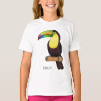 Keel-billed toucan bird cartoon illustration 