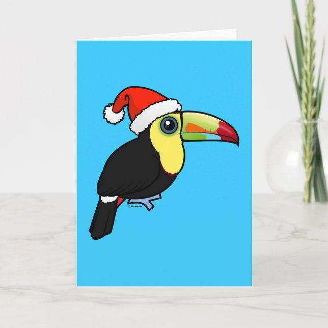Keel-billed Toucan Santa Holiday Card (Front)