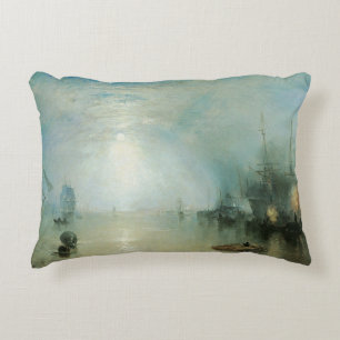 Keelmen Heaving Coals, Moonlight by Joseph Turner Decorative Cushion